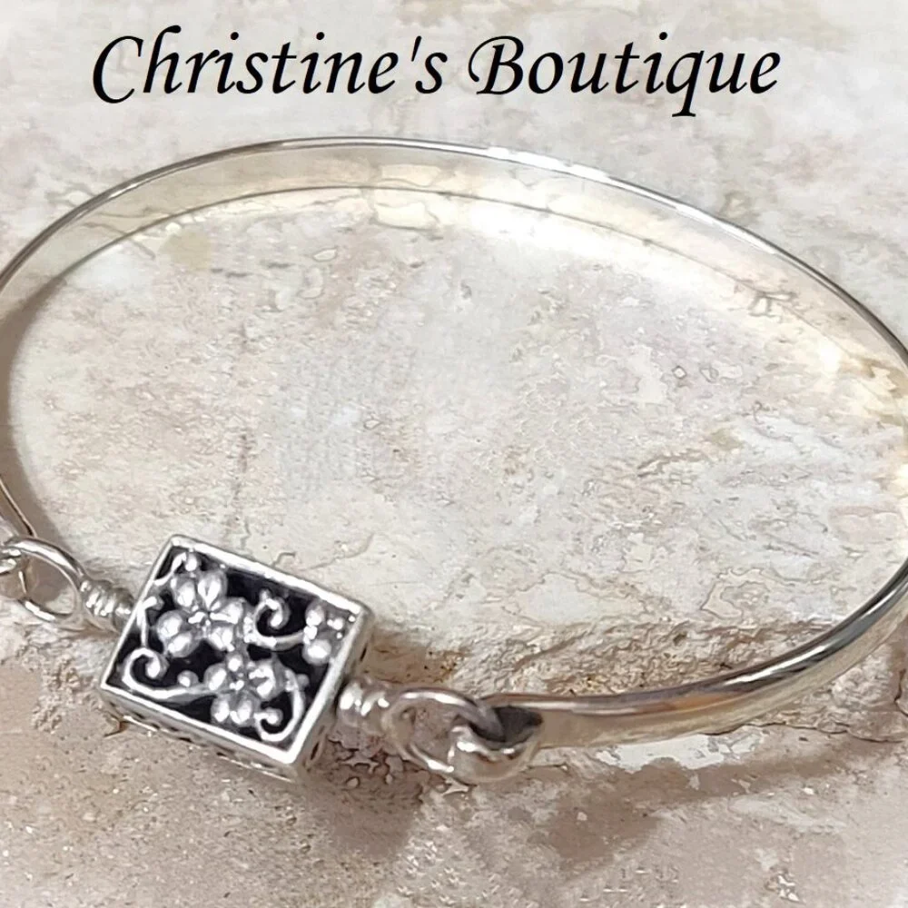 Onyx Gemstone & 925 Sterling Silver Filigree Reversible Bracelet - Picture 5 of 9